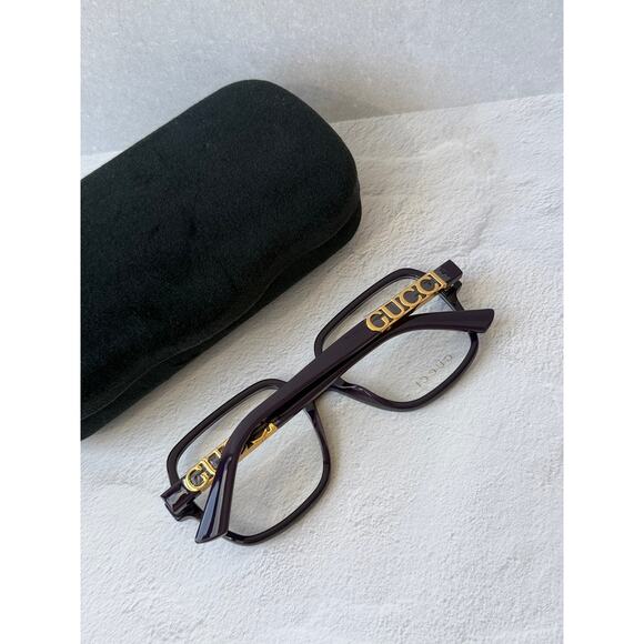 NEW Gucci GG1193O Purple Gold Logo Eyeglasses Frames main image 6